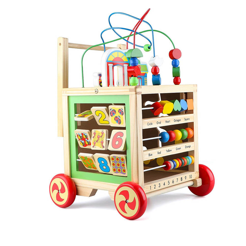 Multifunctional wooden walking aid