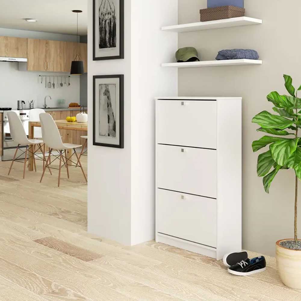 Dulap pantofar din 3 piese, alb