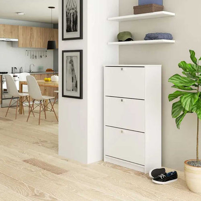 Dulap pantofar din 3 piese, alb