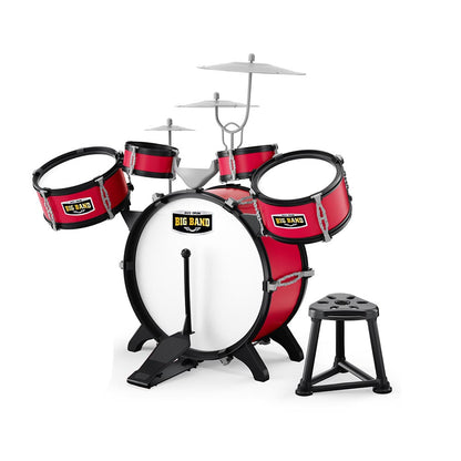 Game drum set with chair, burgundy