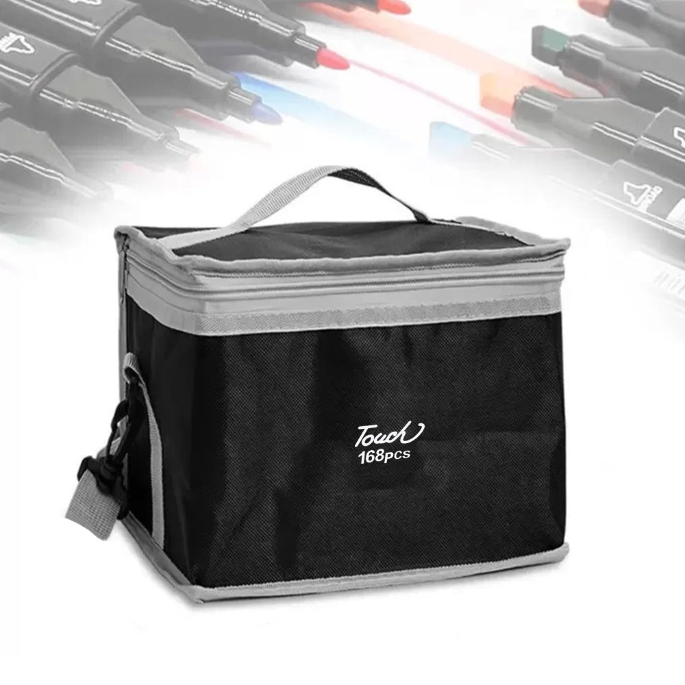 Set de markere pe bază de alcool, cu două capete, cu husă de transport