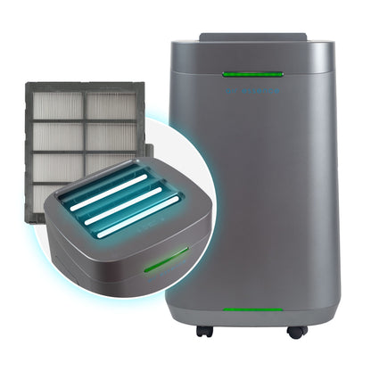 Air Essence™ Eco Plasma LCD ESP Graphene Air Purifier, 60m² Coverage, Non-consumable Graphene ESP Filter, UVC Sterilizer, Grey