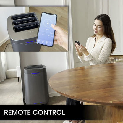 Air Essence™ Eco Plasma LCD ESP Graphene Air Purifier, 60m² Coverage, Non-consumable Graphene ESP Filter, UVC Sterilizer, Grey