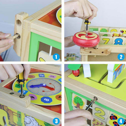 Multifunctional wooden walking aid