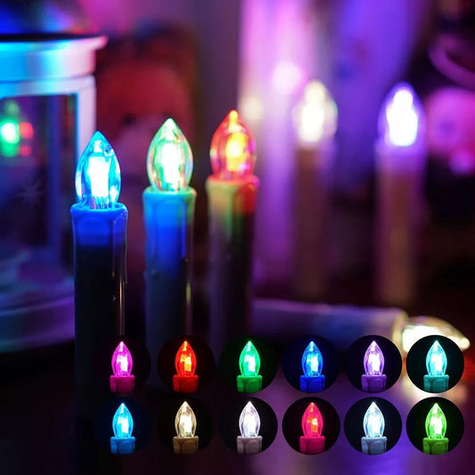 Wireless candle set, 30 pcs., with remote control, in several colors